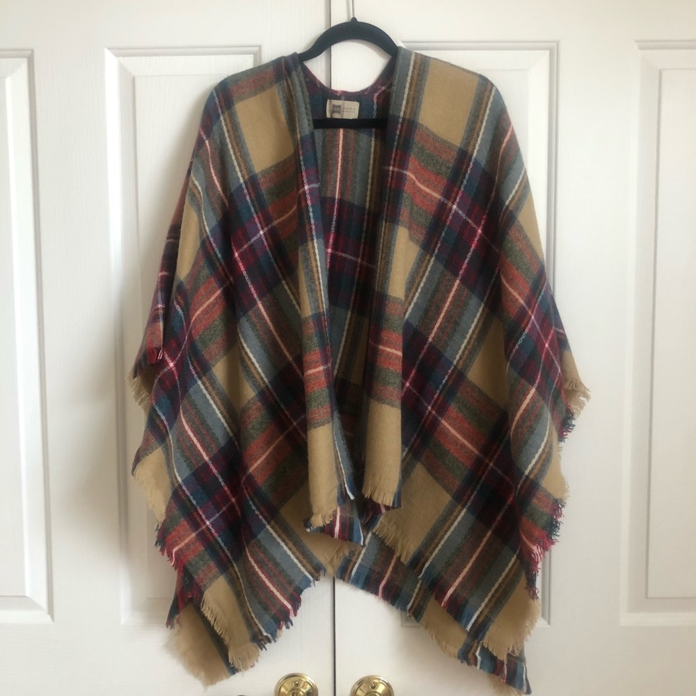 Plaid shawl wrap